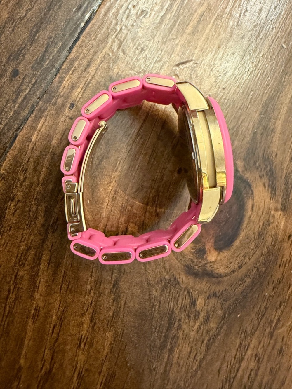 Michael Kors Mercer MK5890 Pink & Gold Chronograph Silicone Fashion Watch - Picture 3 of 6